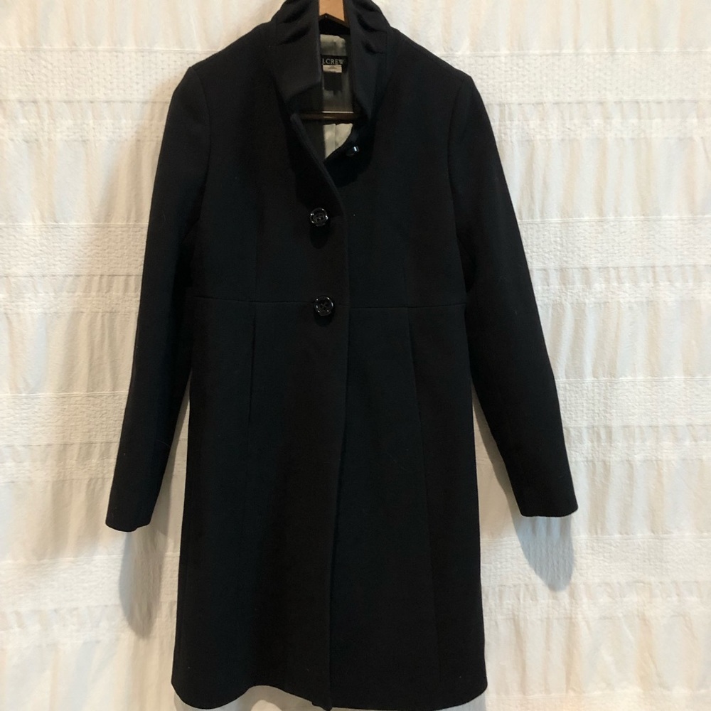 J. Crew wool long jacket, black, great condition - Picture 2 of 8